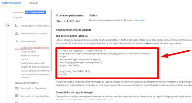 código Google Analytics